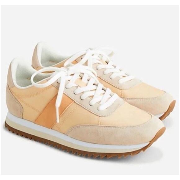 J. Crew Women’s Peach Mango Colorblock Lace-up Sneakers Size 10 - Picture 3 of 10